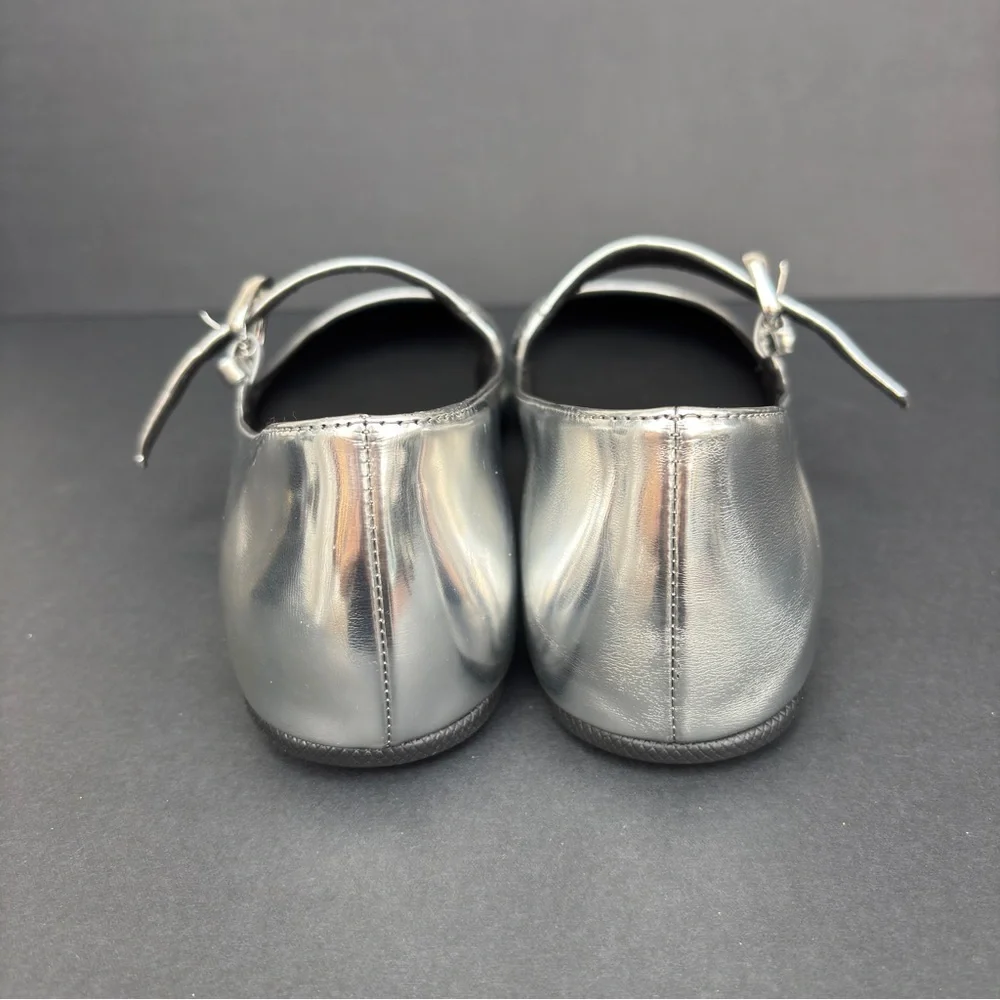 Aerosoles Y2K Metallic Silver Mary Jane Flats Size 7 - Picture 9 of 11